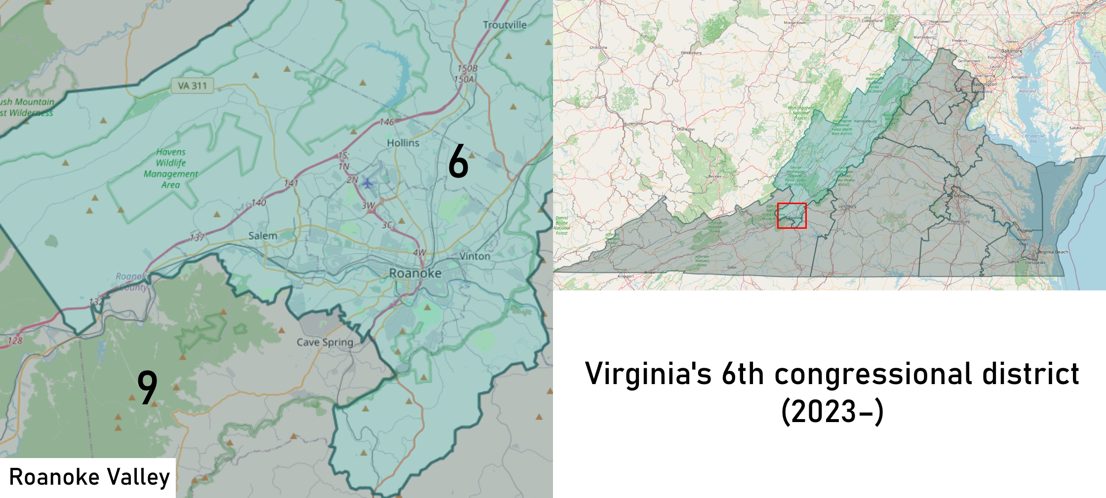 File:virginia&amp;#039;S 6Th Congressional District (From 2023) in Virginia 6th Congressional District Map