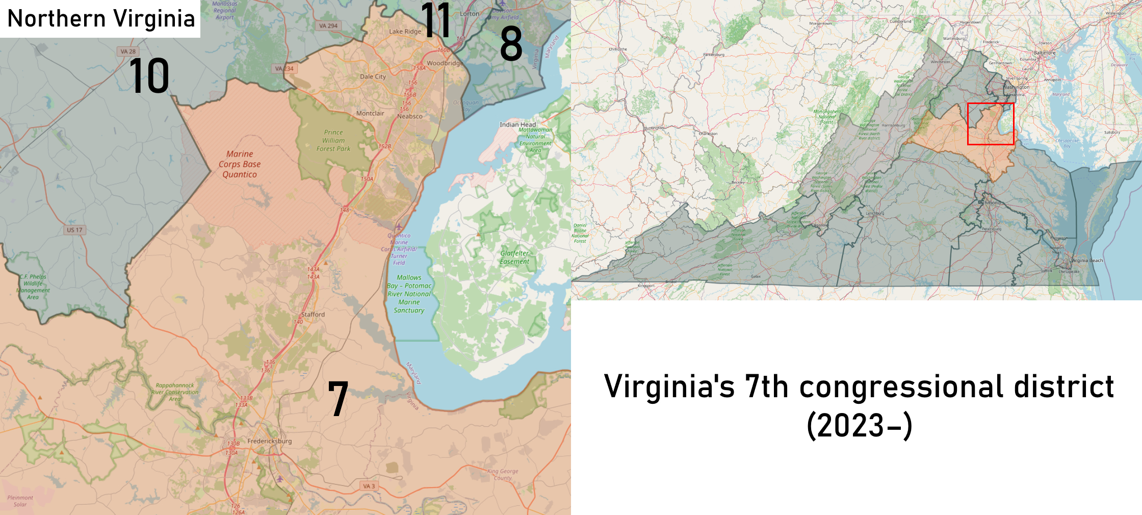 File:virginia&amp;#039;S 7Th Congressional District (From 2023) with 7th Congressional District Virginia Map