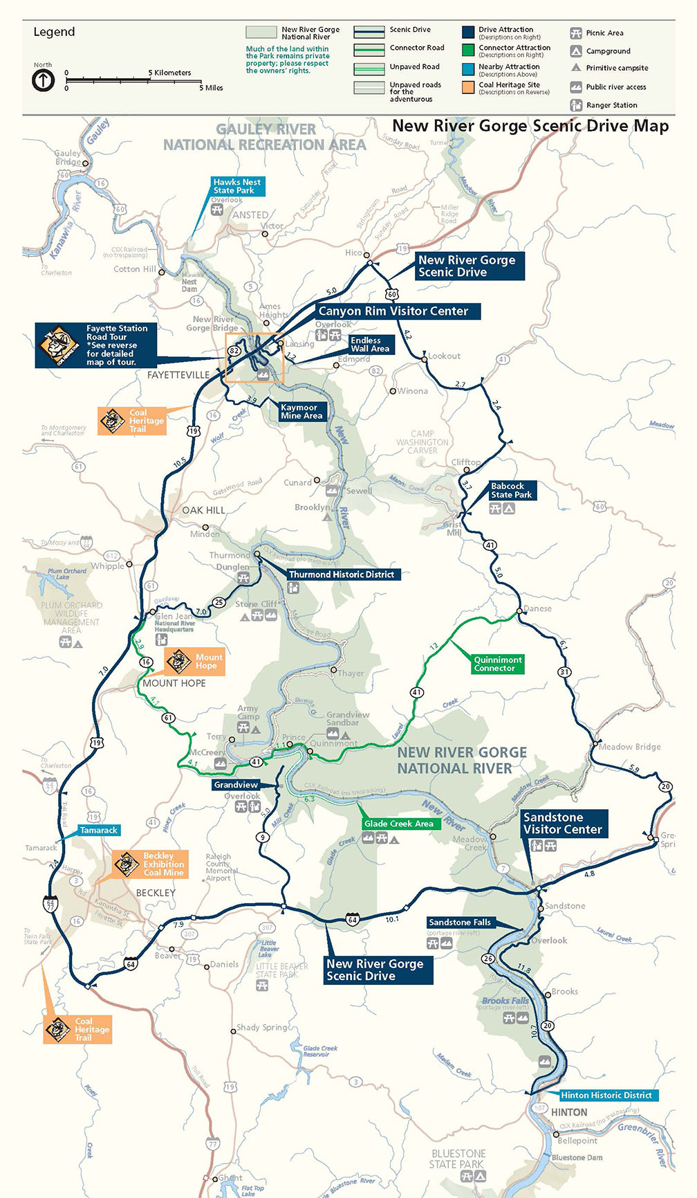 Finding Your Way Arount The Park - New River Gorge National Park throughout New River Gorge West Virginia Map