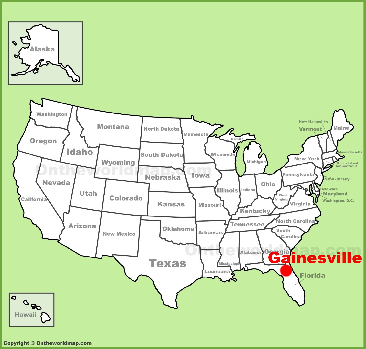 Gainesville Location On The U.s. Map - Ontheworldmap regarding Gainesville Virginia On A Map