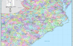 Georgia, North &amp; South Carolina &amp; Virginia Regional Wall Map intended for Road Map Virginia And North Carolina