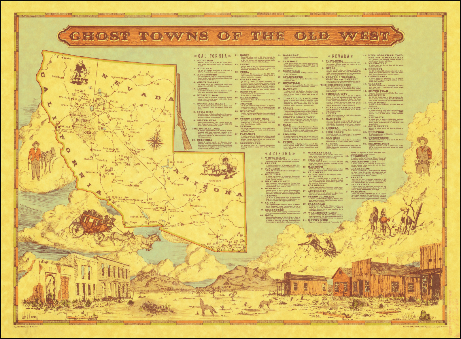 Ghost Towns Of The Old West - Barry Lawrence Ruderman Antique Maps intended for West Virginia Ghost Towns Map