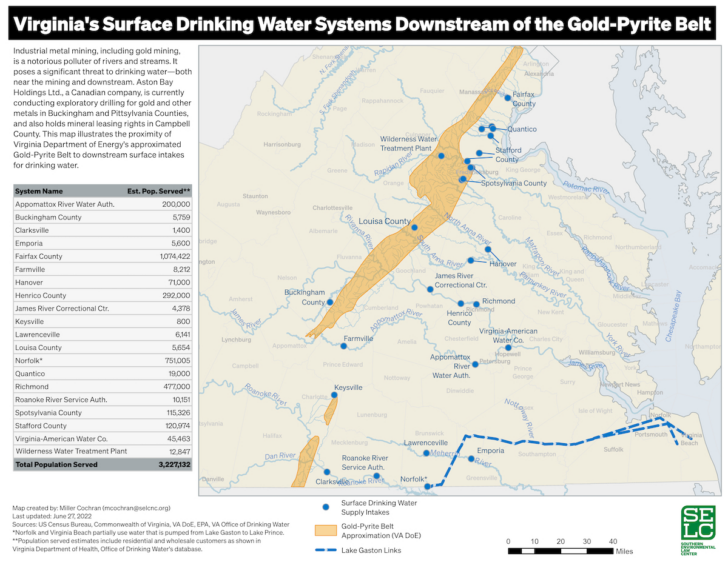 Gold Mines in Virginia Map