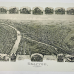 Grafton West Virginia 1898 Historic Panoramic Birdseye Town Map Print  14"X11" For Map Of Grafton West Virginia