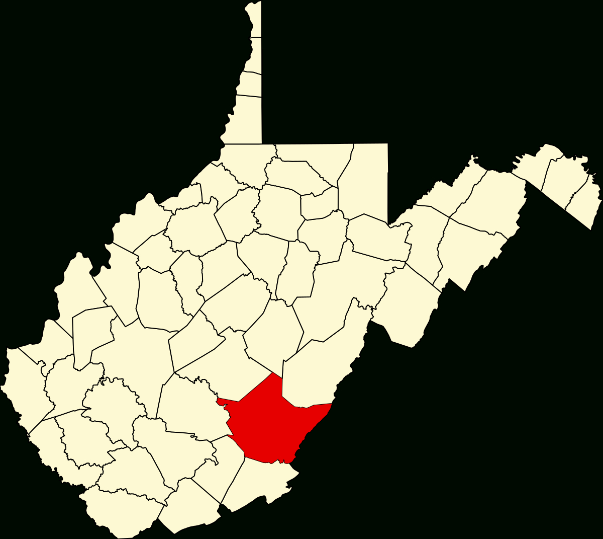 Greenbrier County, West Virginia - Wikipedia in Greenbrier County West Virginia Map