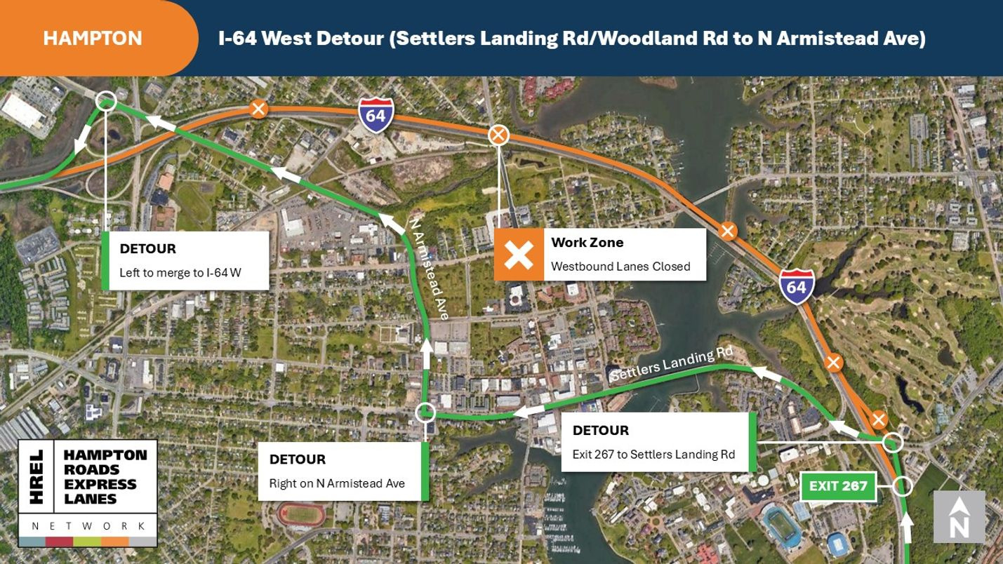 Hampton Roads District | Overnight Four-Hour Full Closures with West Virginia Road Closures Map