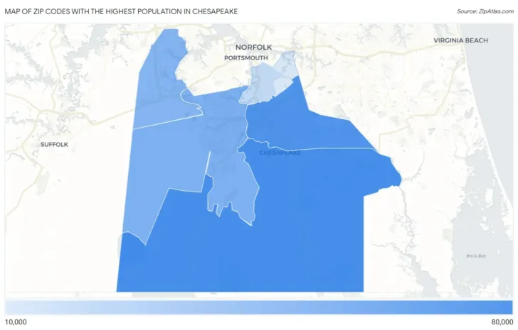 Chesapeake Virginia Zip Code Map
