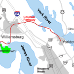 Historic Triangle   Wikipedia Intended For Yorktown Virginia On A Map