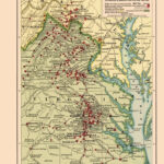 Historical Civil War Map   Virginia Area Battles   Northrup 1912 Intended For Map Of Civil War Battlefields In Virginia