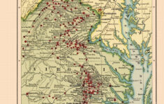Historical Civil War Map - Virginia Area Battles - Northrup 1912 regarding Civil War Map Virginia Battles
