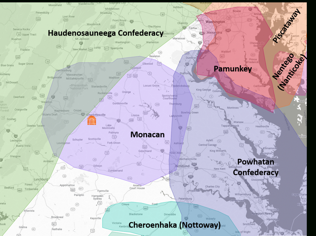 History Ii: Territory Map | Engageduva intended for Virginia Native American Tribes Map