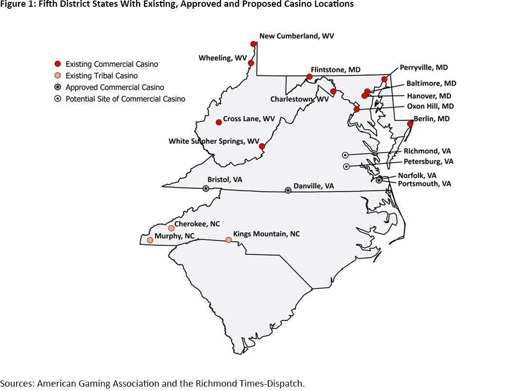 How Do Casinos Impact Regional Economies? | Richmond Fed in Casinos in West Virginia Map