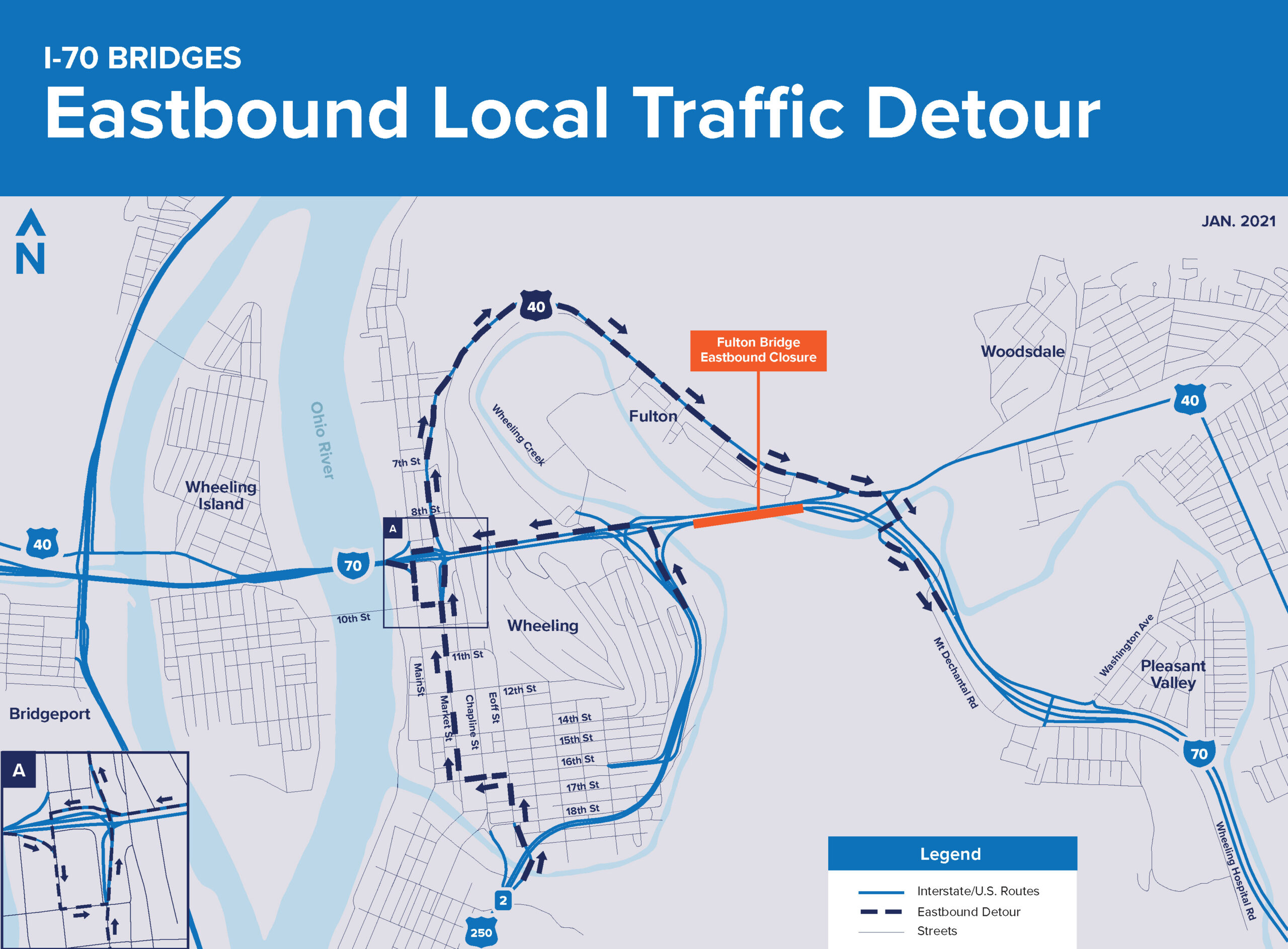 I-70 Bridges Project regarding West Virginia Road Closures Map
