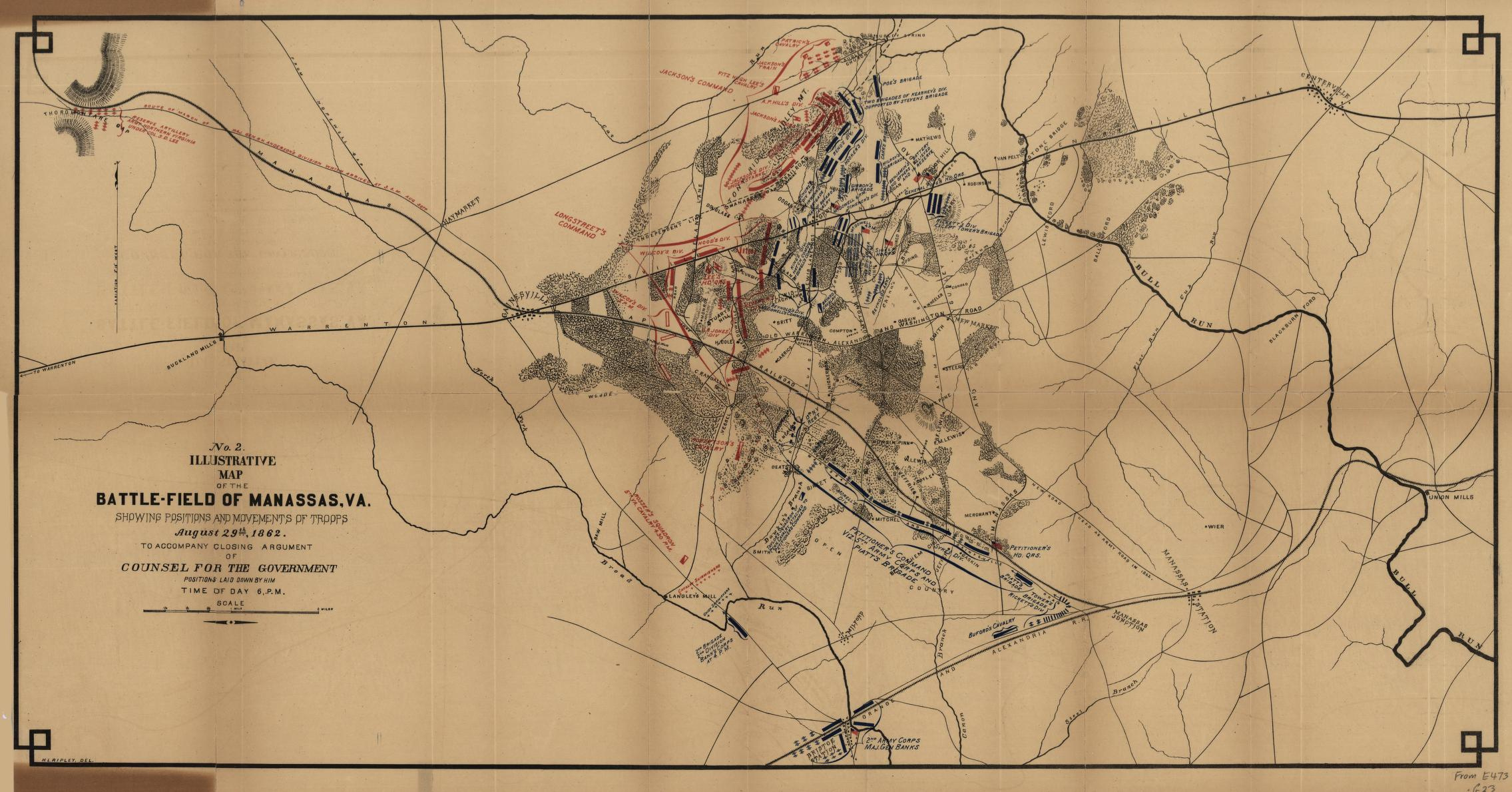 Illustrative Map Of The Battlefield Of Manassas, Va., Showing with Manassas Virginia on a Map