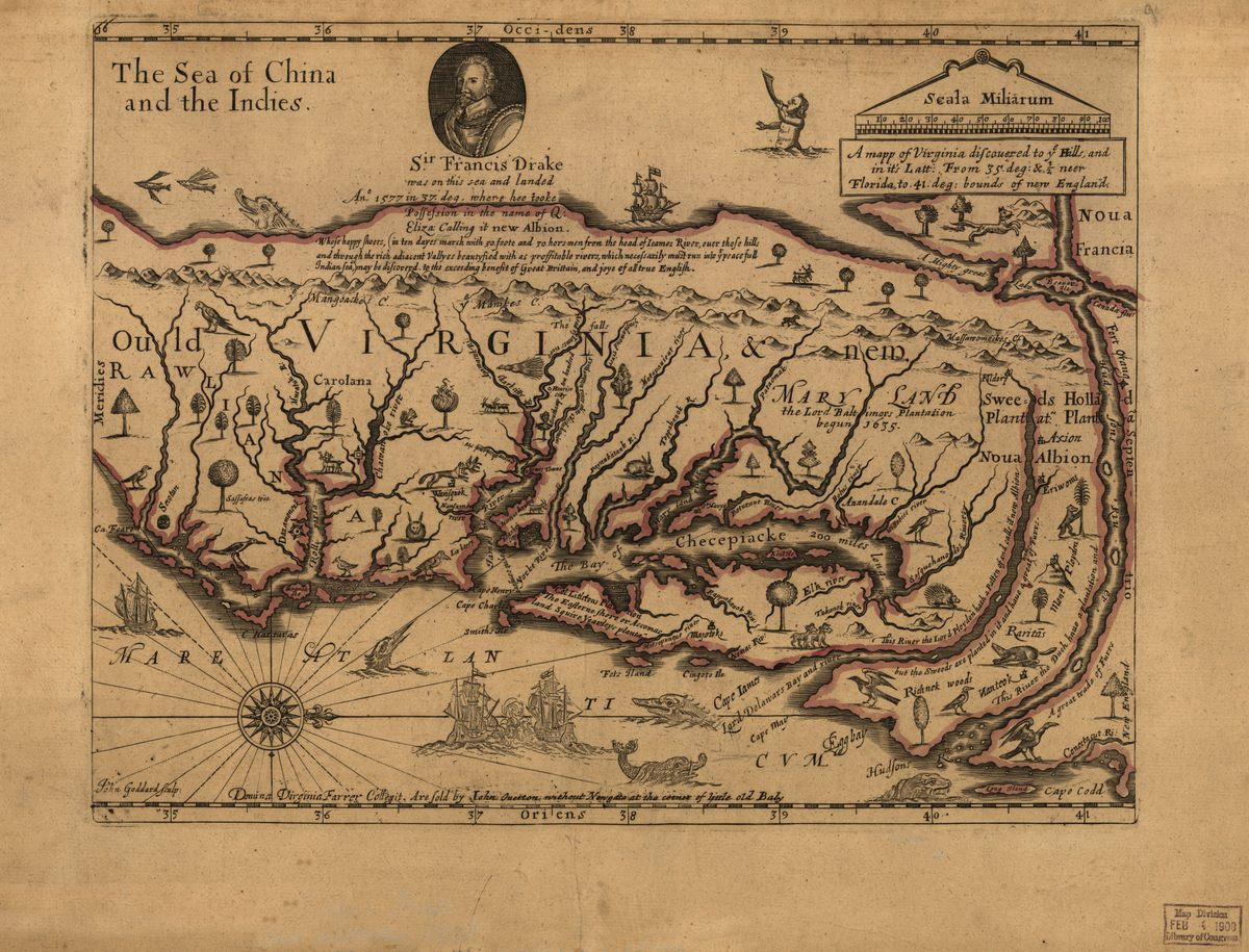 In Early Maps Of Virginia, West Was At The Top - Atlas Obscura inside Map Of Virginia In 1600