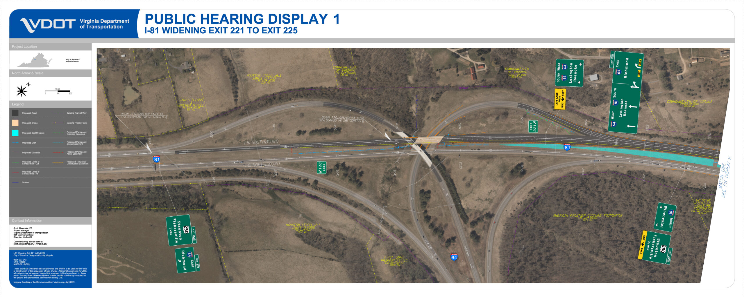 Interstate 81 Staunton-Area Widening (Exit 221 To Exit 225 pertaining to I 81 Map with Exits Virginia
