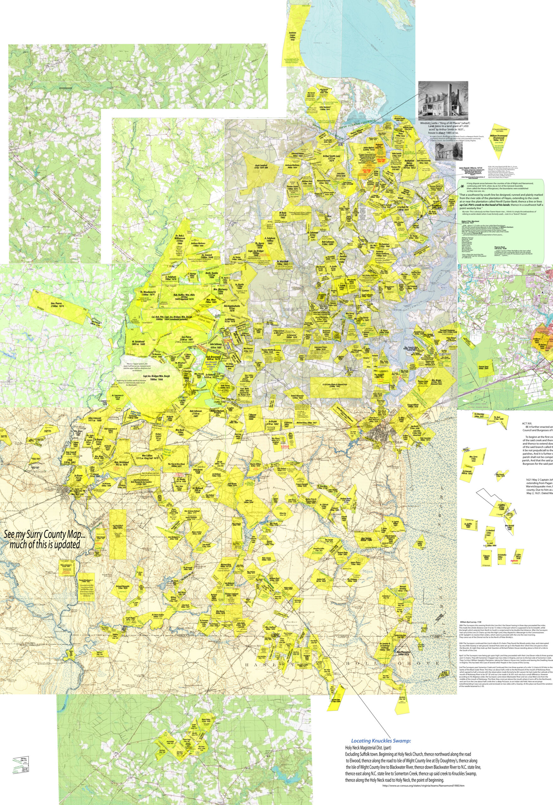 Isle Of Wight Map | Andersons Of Colonial N. Carolina with Isle Of Wight Virginia Map