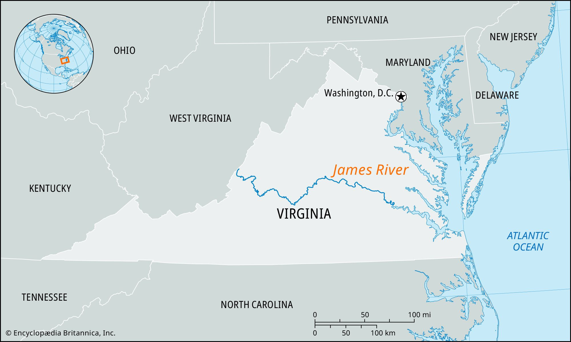 James River | Virginia, Map, History, &amp;amp; Facts | Britannica with regard to Map of James River Virginia
