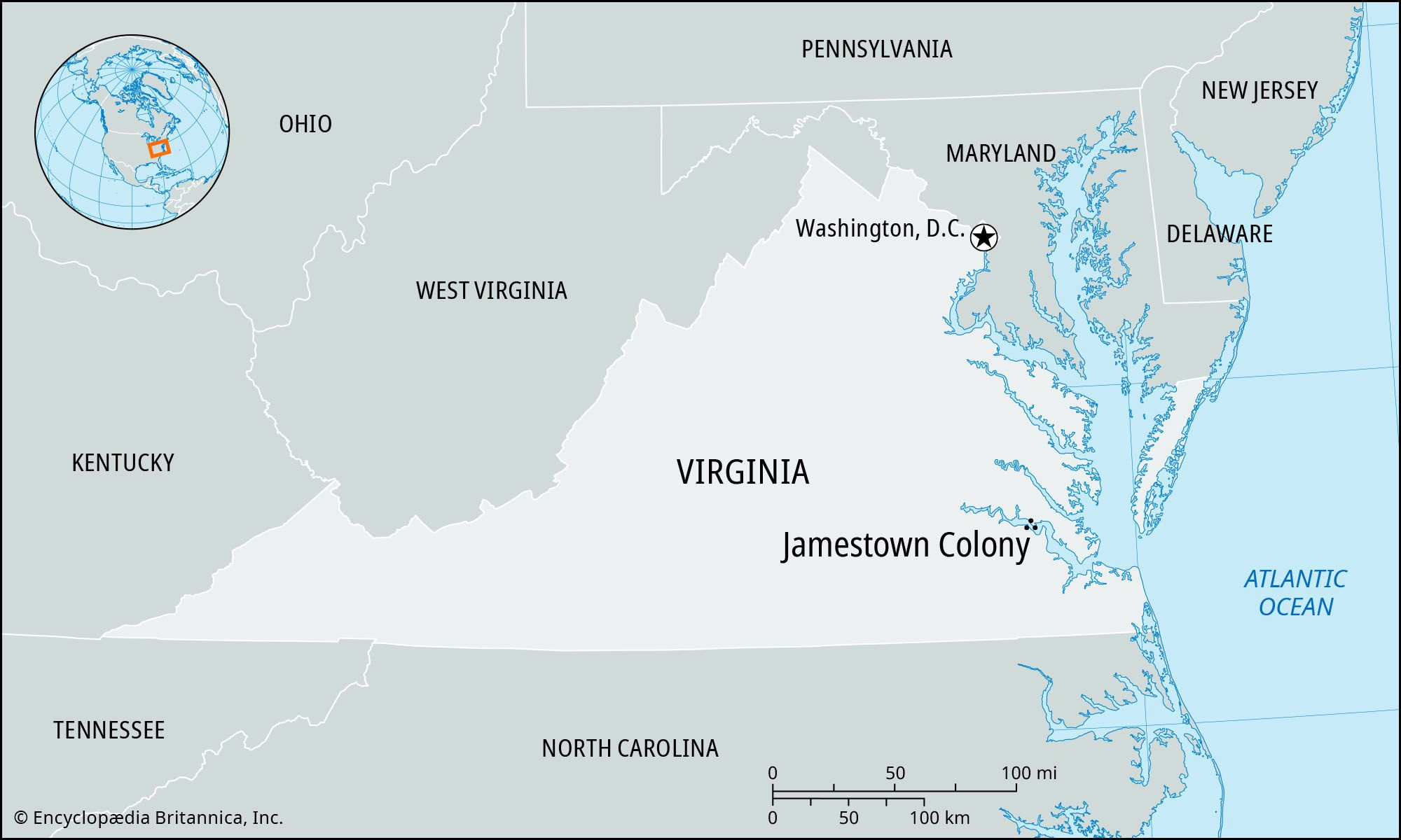 Jamestown Colony | History, Foundation, Settlement, Map, &amp;amp; Facts regarding Jamestown In Virginia On A Map