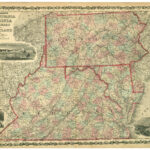 Johnson'S Pennsylvania, Virginia, Delaware, And Maryland | Library Throughout Map Of Pennsylvania And Virginia