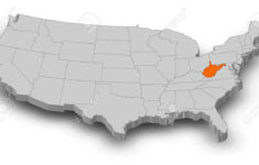 Karte Von Vereinigten Staaten Als Graues Stück, West Virginia Ist in West Virginia On Us Map