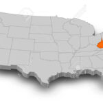 Karte Von Vereinigten Staaten Als Graues Stück, West Virginia Ist With Regard To West Virginia On The Us Map