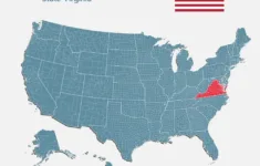 Landkarte Land Usa Und Staat Virginia Lizenzfreier Vektor within Virginia State on Us Map