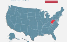 Landkarte Land Usa Und Staat West Virginia Vektorbild throughout West Virginia On Us Map