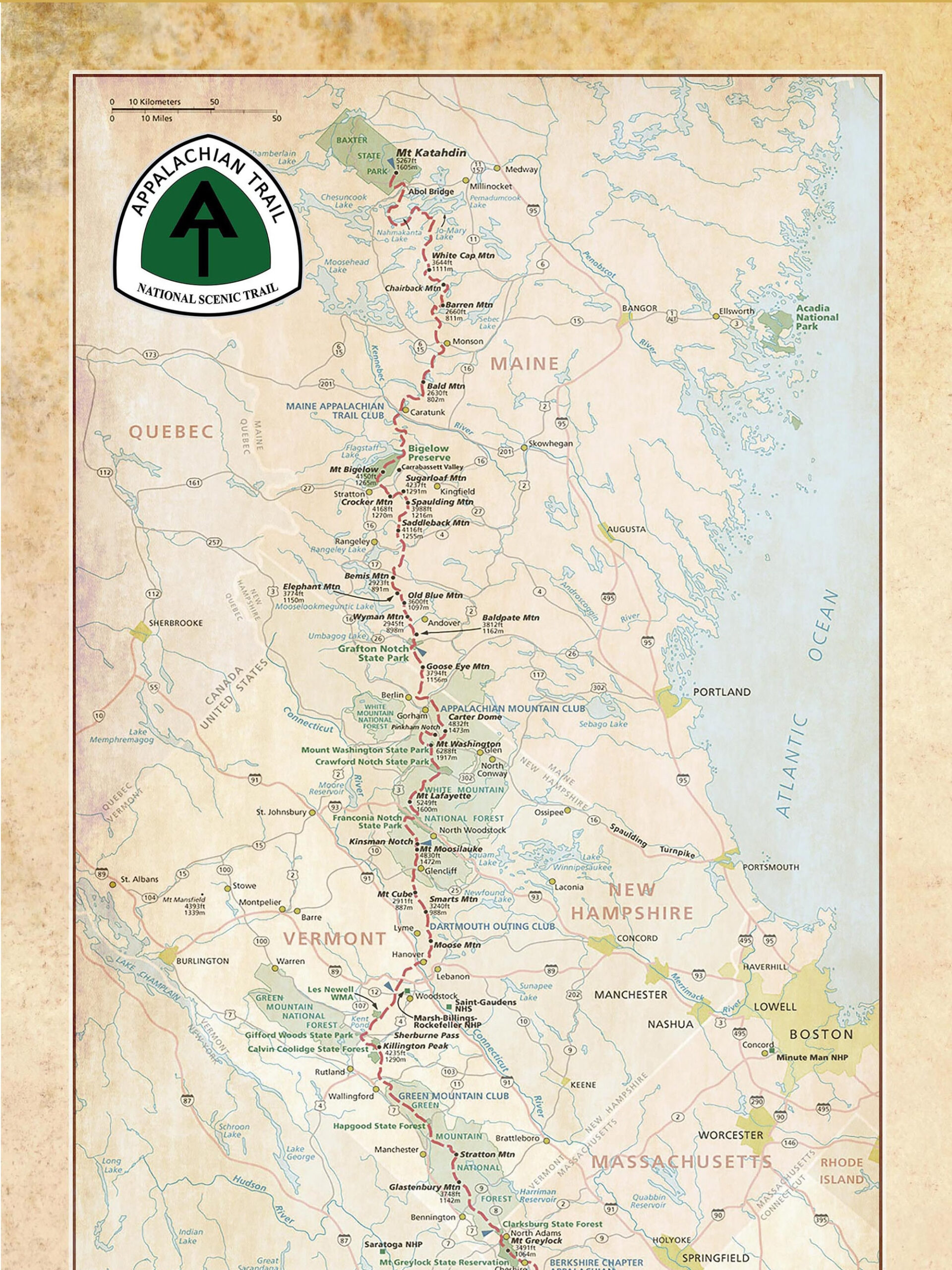 Large Appalachian Trail Map Push Pin Ap Hiking Map Framed - Etsy with Map Of Appalachian Trail Virginia