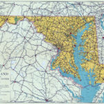 Large Detailed Road Sysytem Map Of Maryland State – 1937 | Vidiani Pertaining To Road Map Of Maryland And Virginia