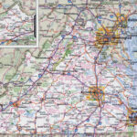 Large Detailed Roads And Highways Map Of Virginia State With For Detailed Map Of Virginia Usa