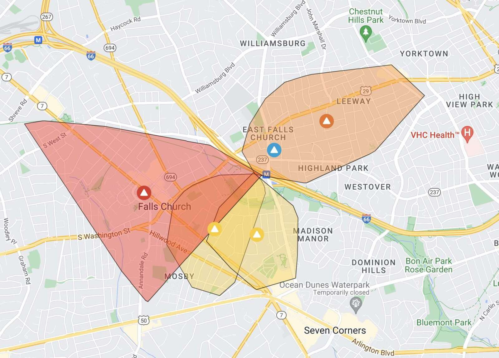 Large Power Outage Reported In Falls Church And Parts Of Arlington with Dominion Power Virginia Outage Map