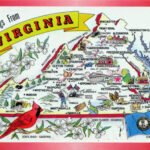 Large Tourist Illustrated Map Of Virginia State | Virginia State Pertaining To Map Of Virginia Tourist Attractions