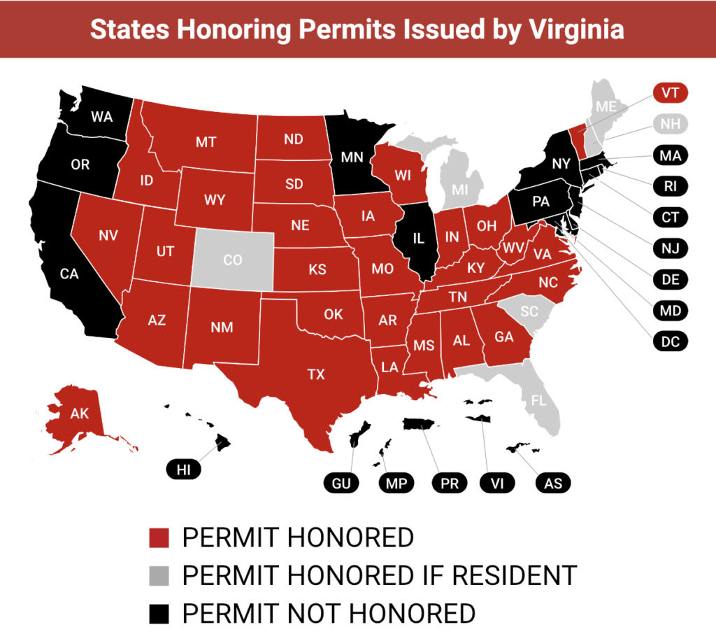 Last Chance To Obtain The Virginia Permit With An Online Course within Virginia Concealed Carry Reciprocity Map