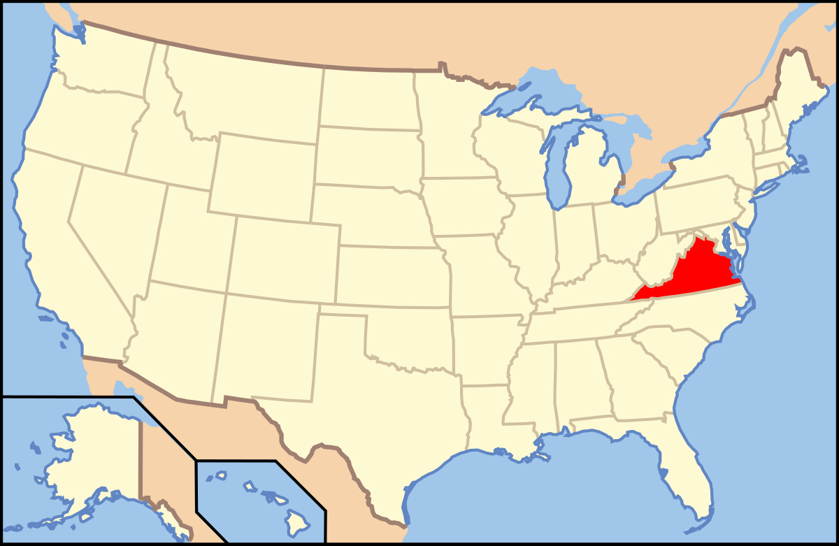 List Of Virginia State Symbols - Wikipedia intended for Show Virginia on Us Map
