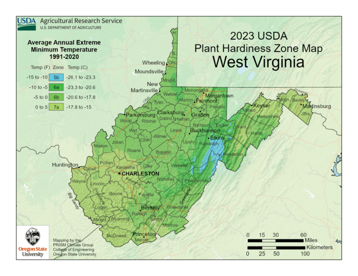 Virginia Plant Hardiness Zone Map