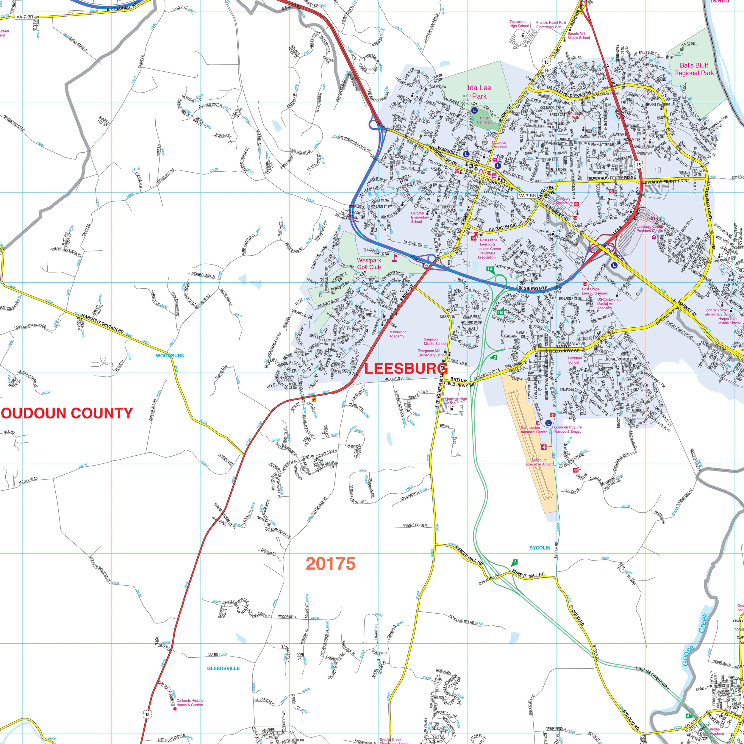 Loudoun County, Va Wall Mapkappa - The Map Shop regarding Map Of Loudoun County Virginia