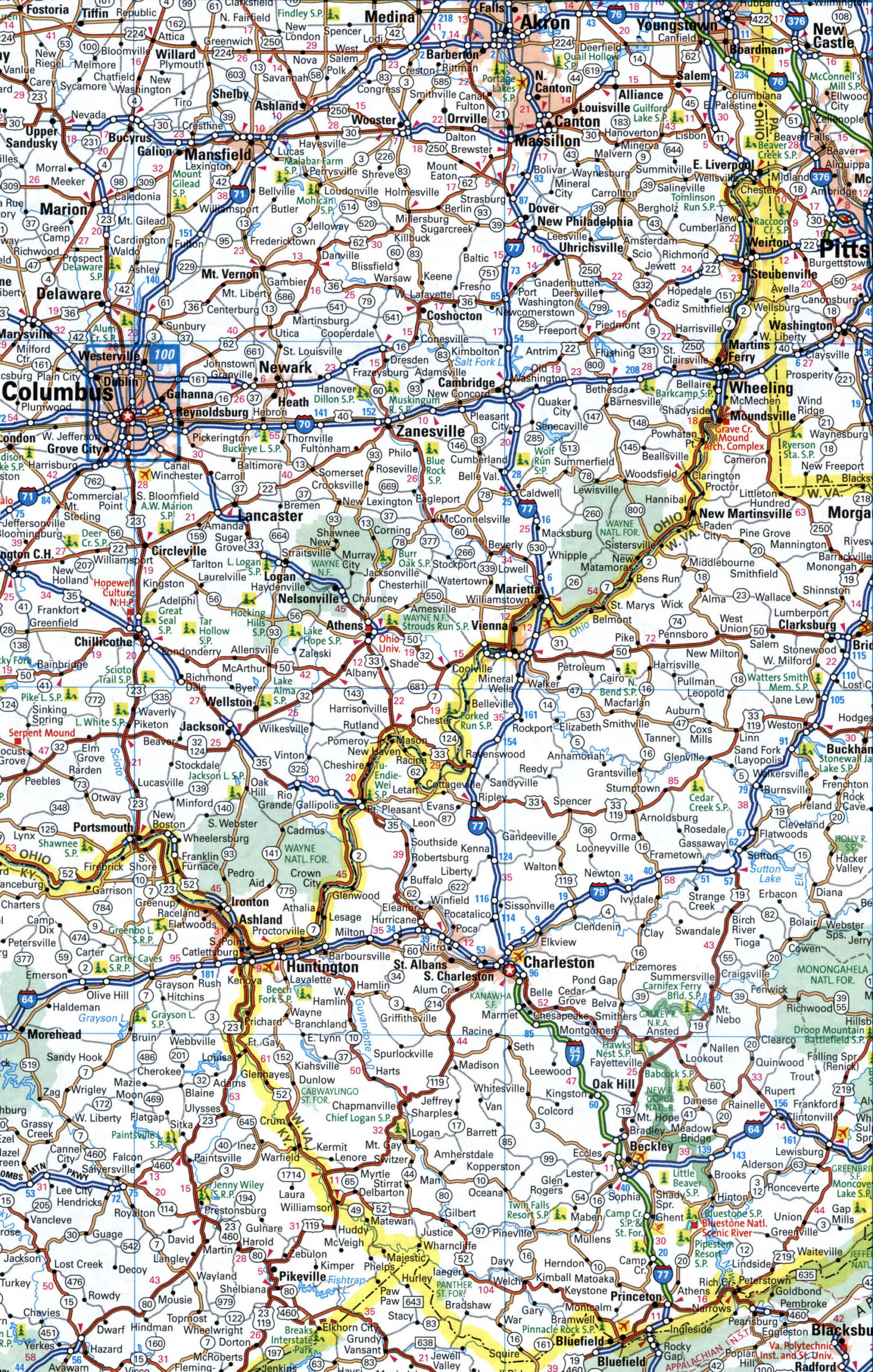 Map I-77 Interstate Highway Via South Carolina, North Carolina within Map Of Interstate 77 In Virginia