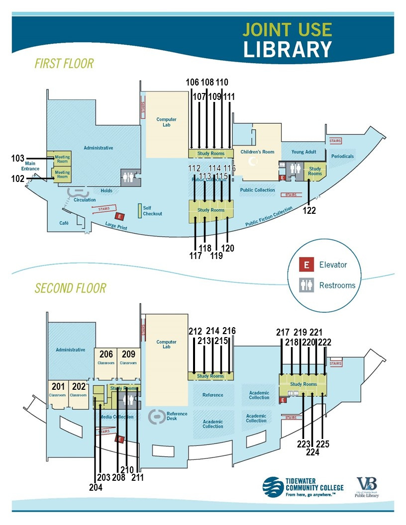 Map - Jul Study Rooms - Research Guides At Tidewater Community College throughout Map of Tcc Virginia Beach Campus