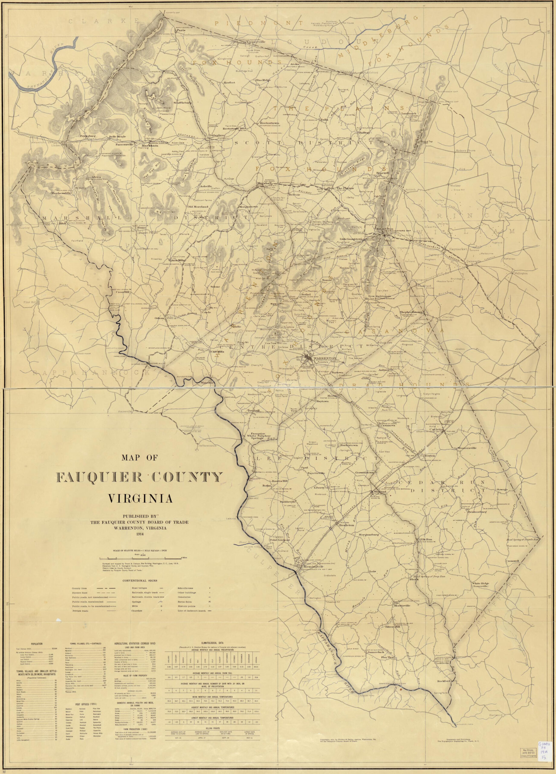 Map Of Fauquier County, Virginia | Library Of Congress with Map Of Fauquier County Virginia