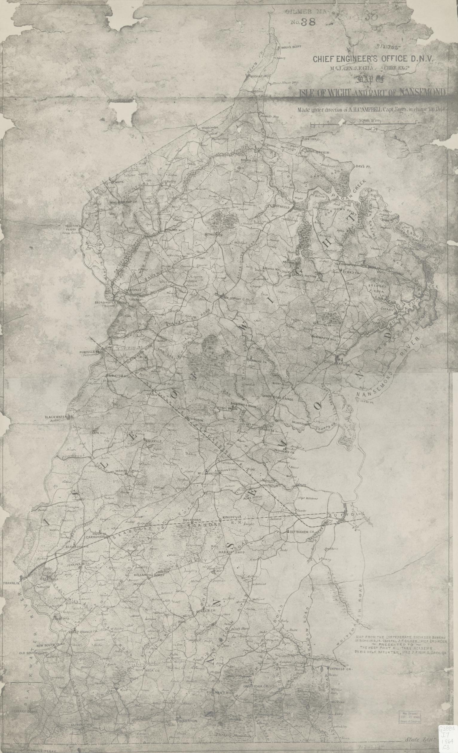 Map Of Isle Of Wight And Part Of Nansemond | Library Of Congress intended for Isle of Wight Virginia Map