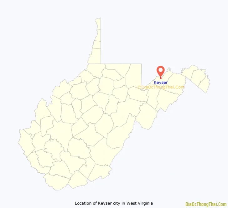 Map of Keyser West Virginia