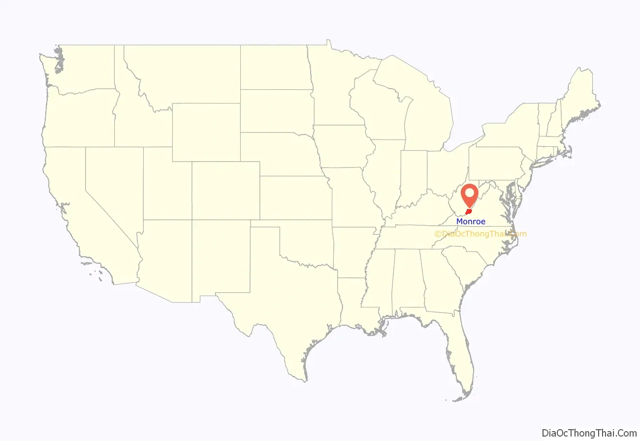 Map Of Monroe County, West Virginia - Thong Thai Real within Monroe County West Virginia Map