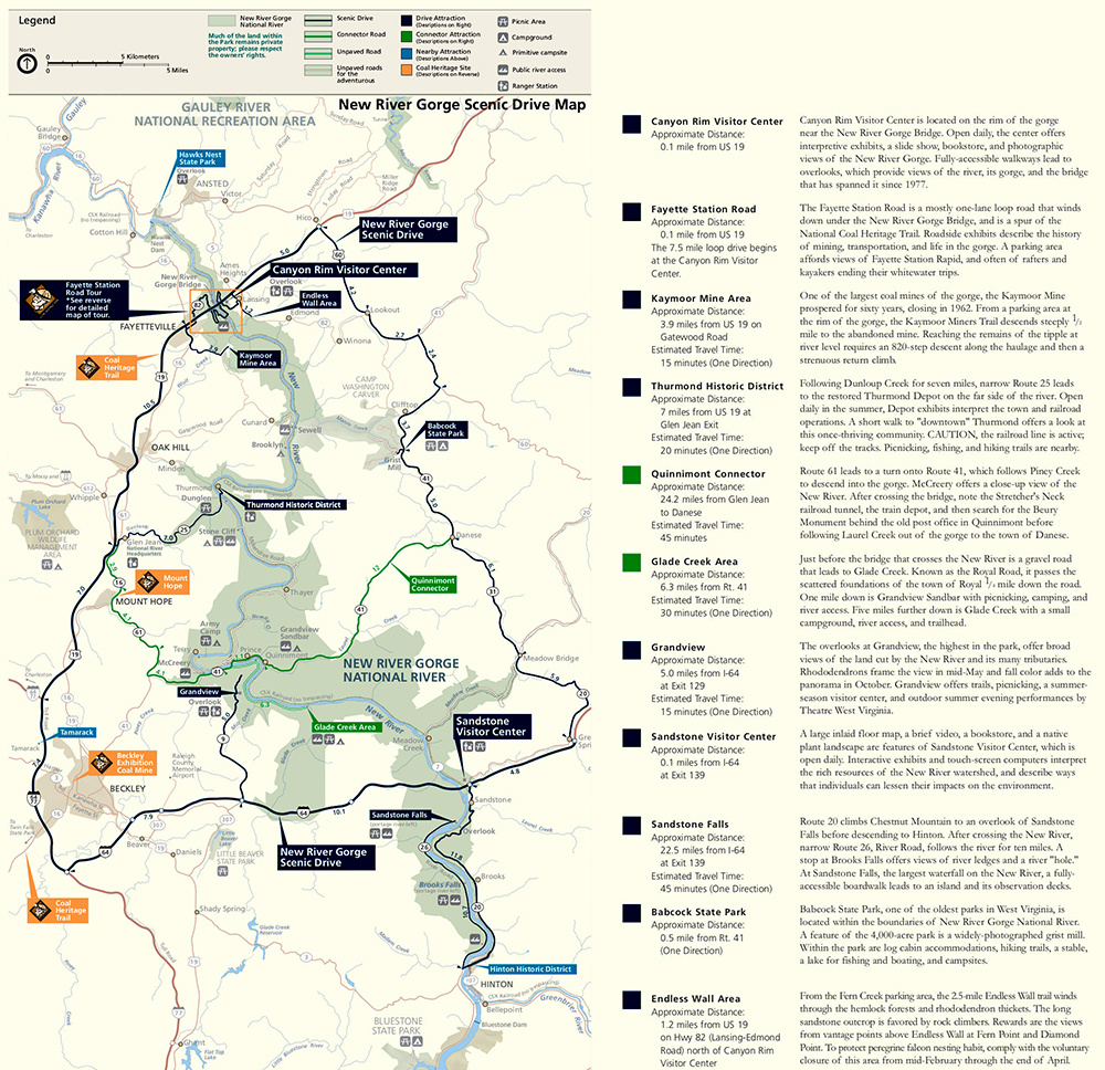 Map Of New River Gorge National Park - Plan Your West Virginia for New River West Virginia Map