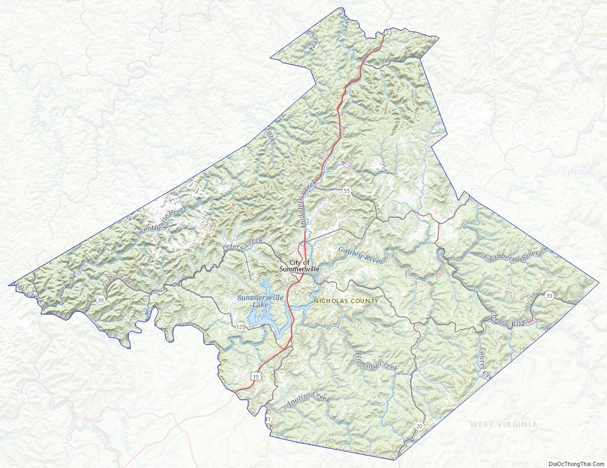 Map Of Nicholas County, West Virginia - Thong Thai Real in Nicholas County West Virginia Map