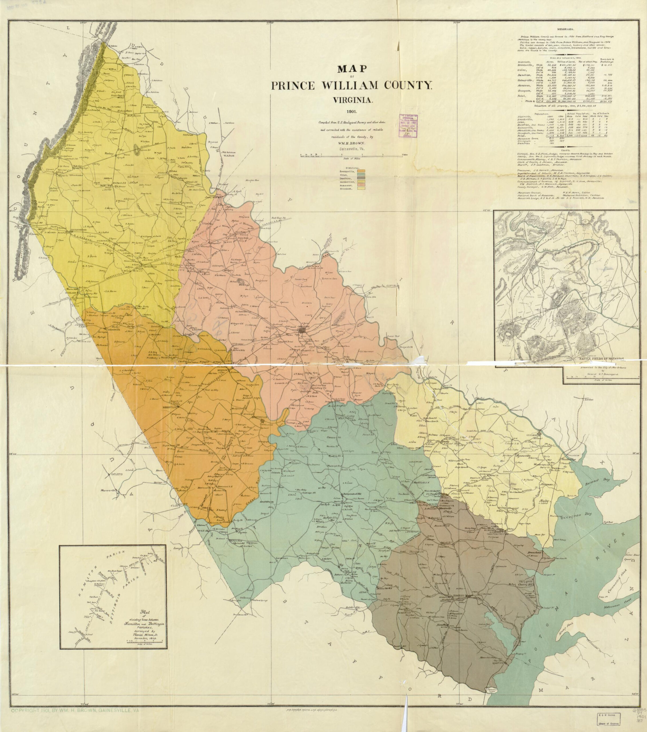 Map Of Prince William County, Virginia : Compiled From U.s. with Map of Prince William County Virginia