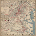 Map Of The Main Battlefields, Routes, Camps And Head Qrs., In The Regarding Civil War Map Of Virginia
