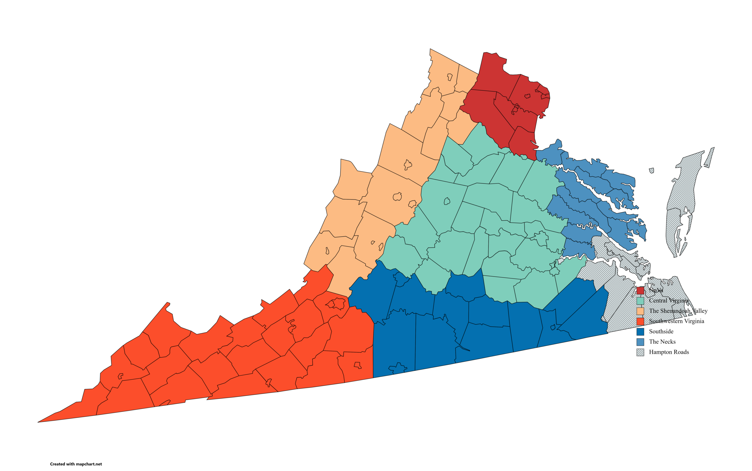 Map Of The Regions Of Virginia (My Opinion) : R/Virginia for Five Regions of Virginia Map