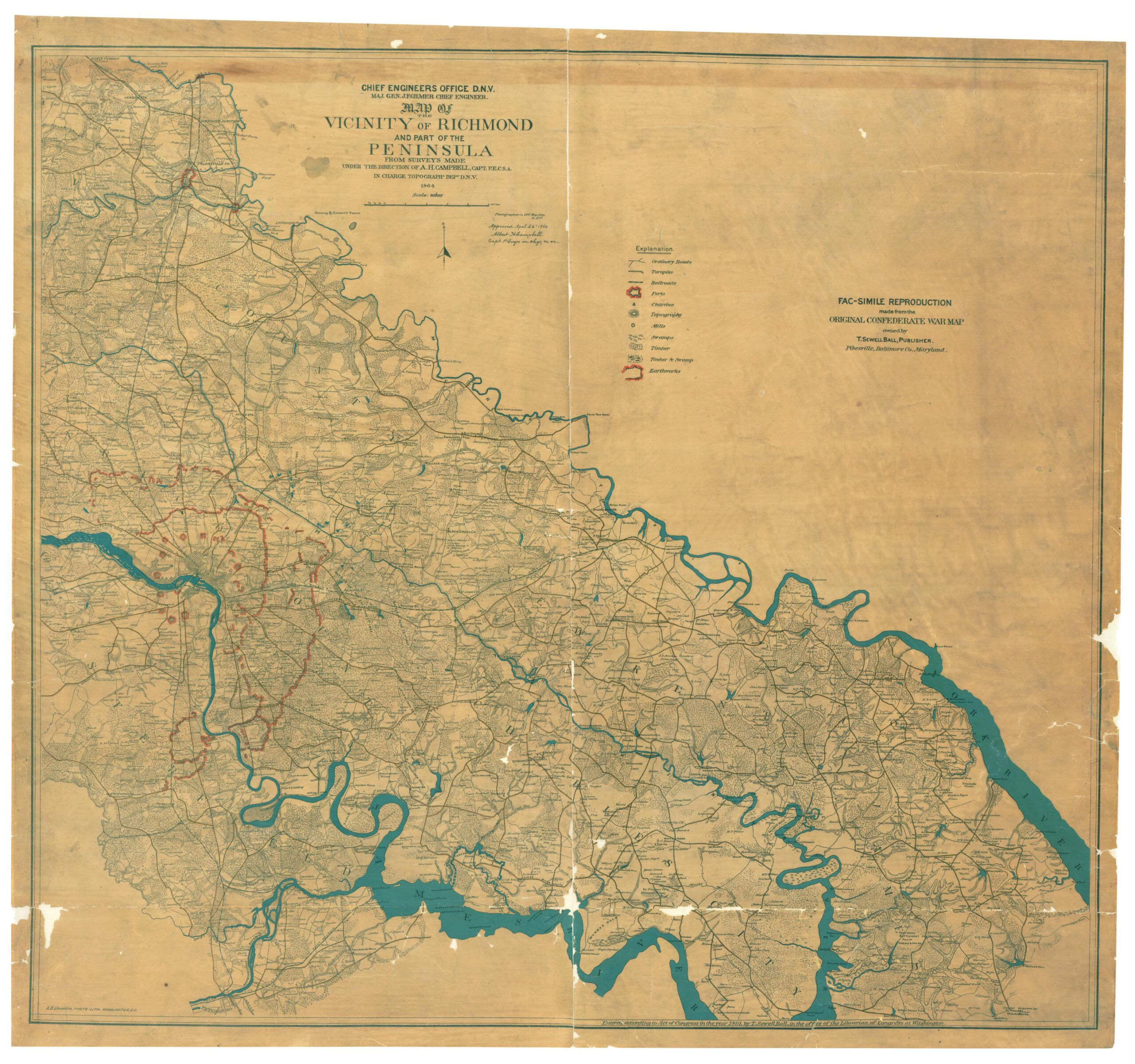 Map Of The Vicinity Of Richmond And Part Of The Peninsula throughout Richmond Virginia Civil War Map