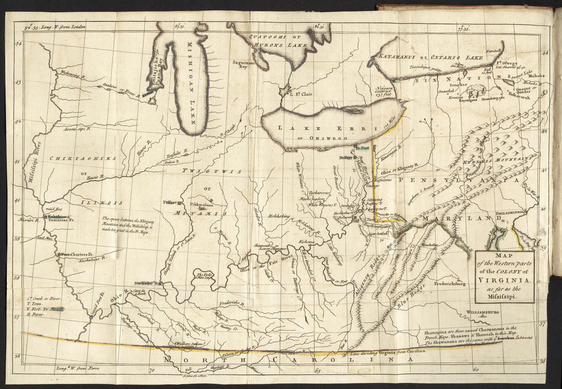 Map Of The Western Parts Of The Colony Of Virginia, As Far As The with Map of Virginia As a Colony